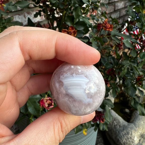 Purple Flower Agate Sphere - Picture 4 of 5
